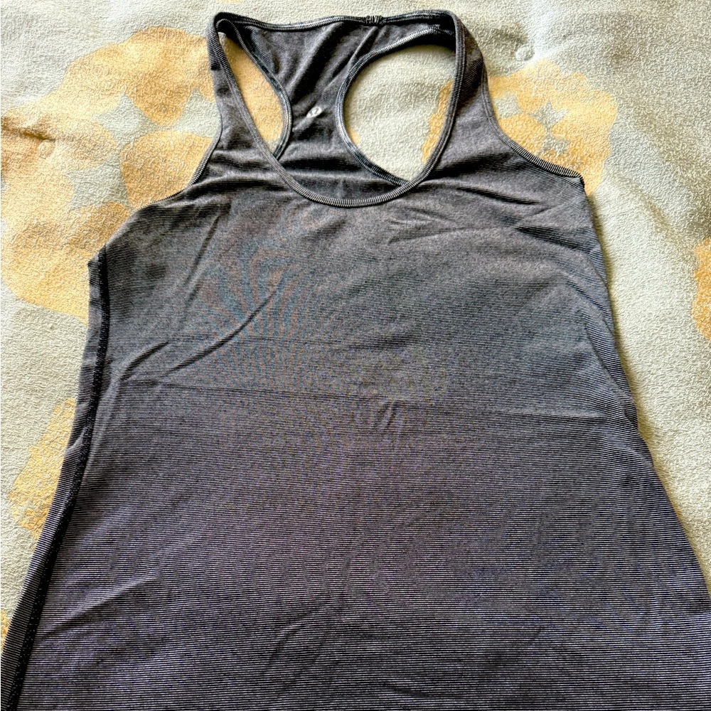 Lululemon Athletica Black and White Racer back Tank Top